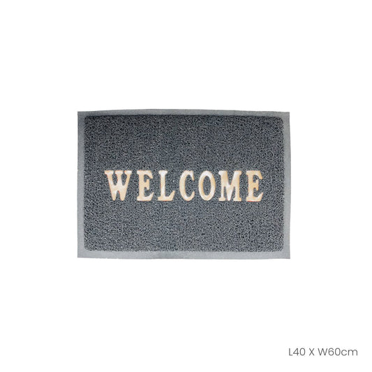 FLOOR MAT 40X60CM WELCOME/3A GREY (HFH7052G)